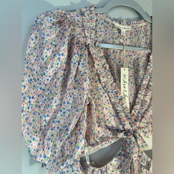 For love and lemons phoebe mini dress pink cut out floral nwt - Picture 5 of 6